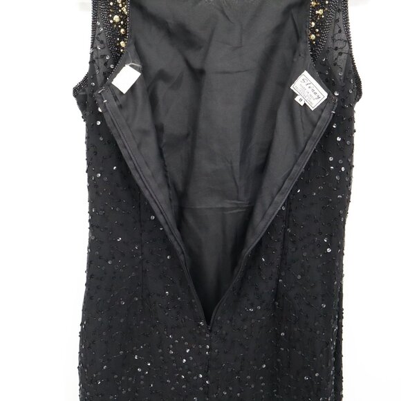 Stenay‎ Silk Beaded Dress Womens 8 Black Flapper Evening Wear Vintage 20's Style - Picture 5 of 16